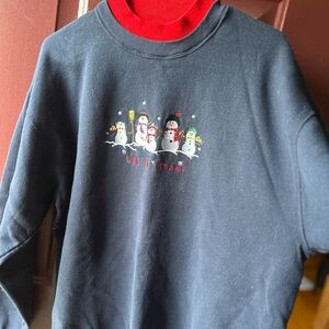 Lee Black Snowman Crewneck Sweater